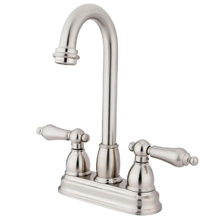 Kingston Brass Restoration, 4" Centerset Bar Faucet, Brushed Nickel KB3498AL